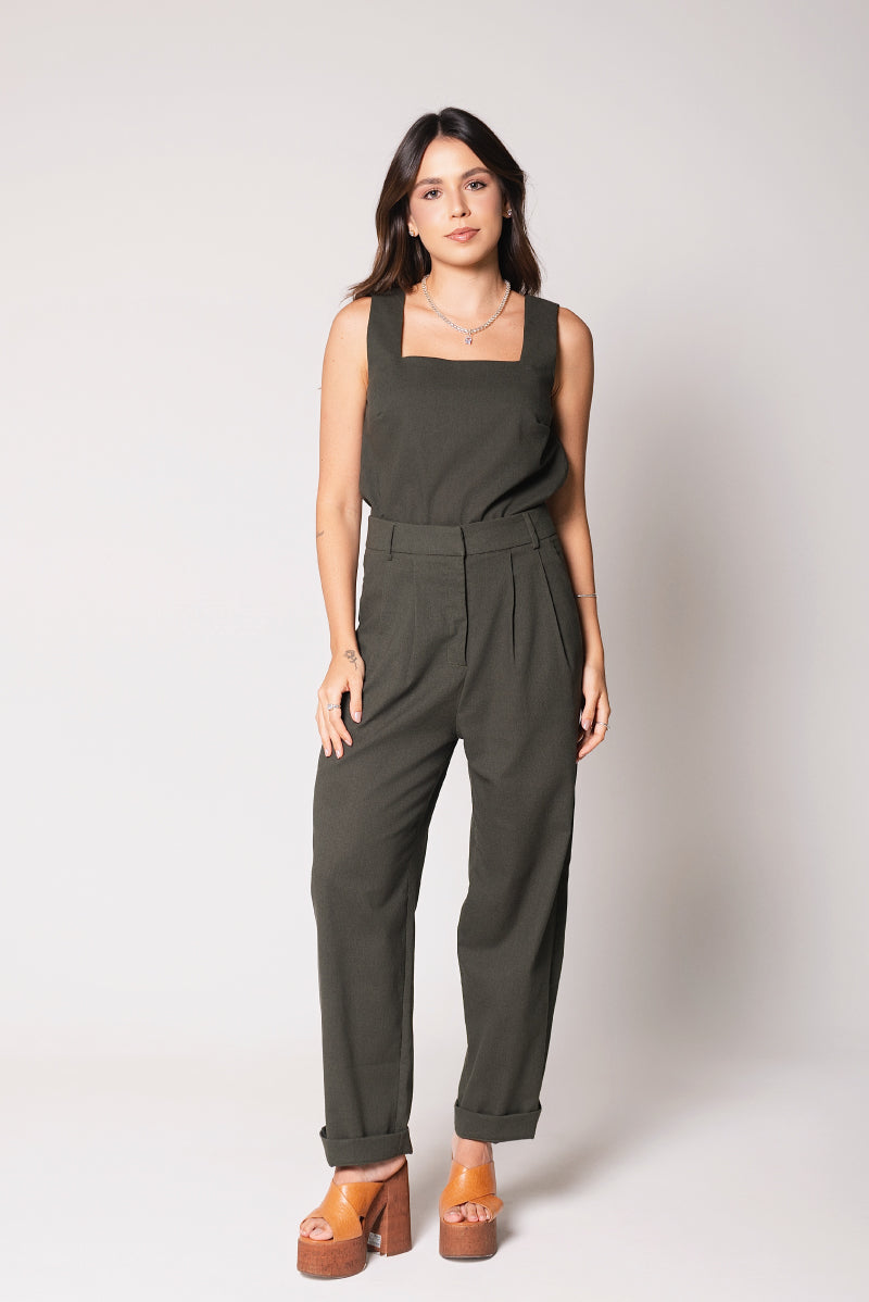 Calça Baggy Fisher Linho Verde
