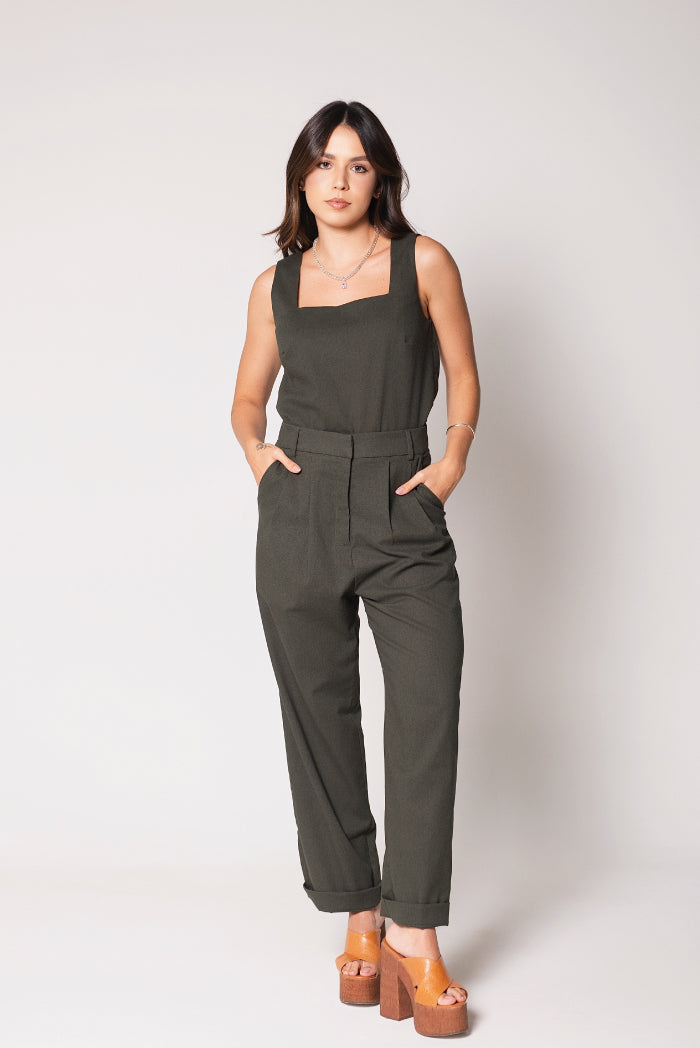 Calça Baggy Fisher Linho Verde
