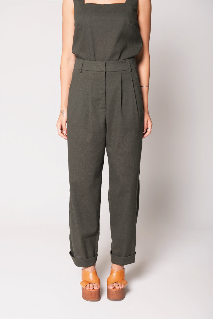 Calça Baggy Fisher Linho Verde