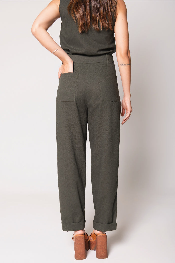 Calça Baggy Fisher Linho Verde