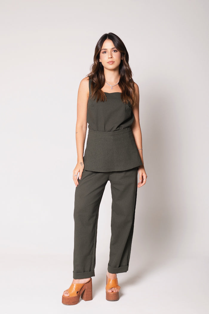 Calça Baggy Fisher Linho Verde