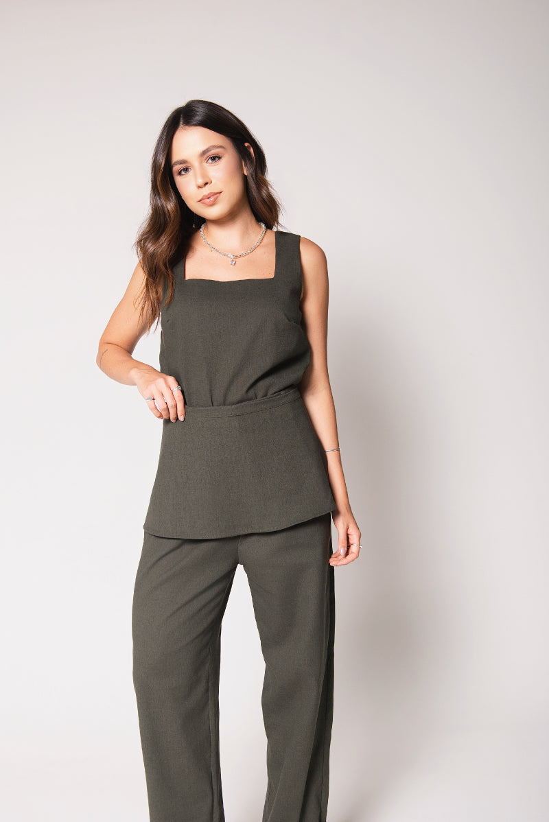 Calça Baggy Fisher Linho Verde