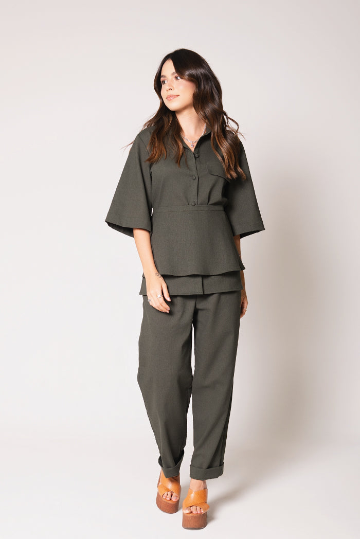 Camisa Juliana Linho Verde