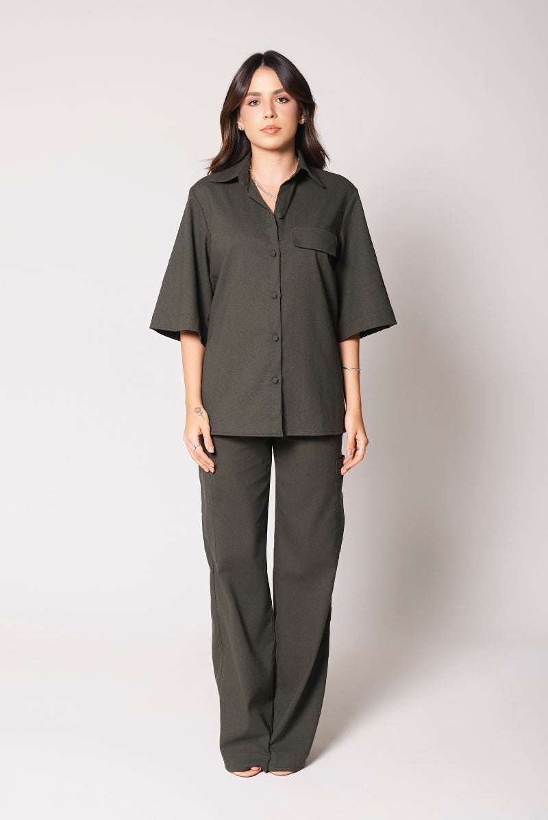 Camisa Juliana Linho Verde