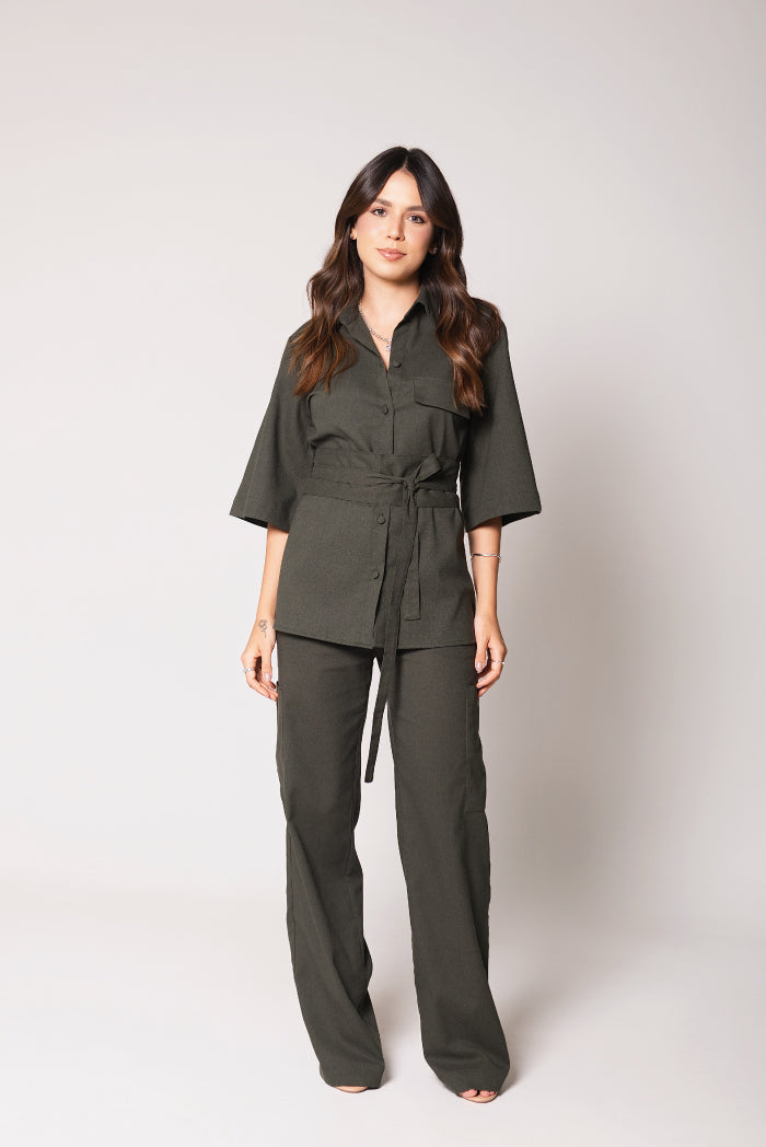 Camisa Juliana Linho Verde