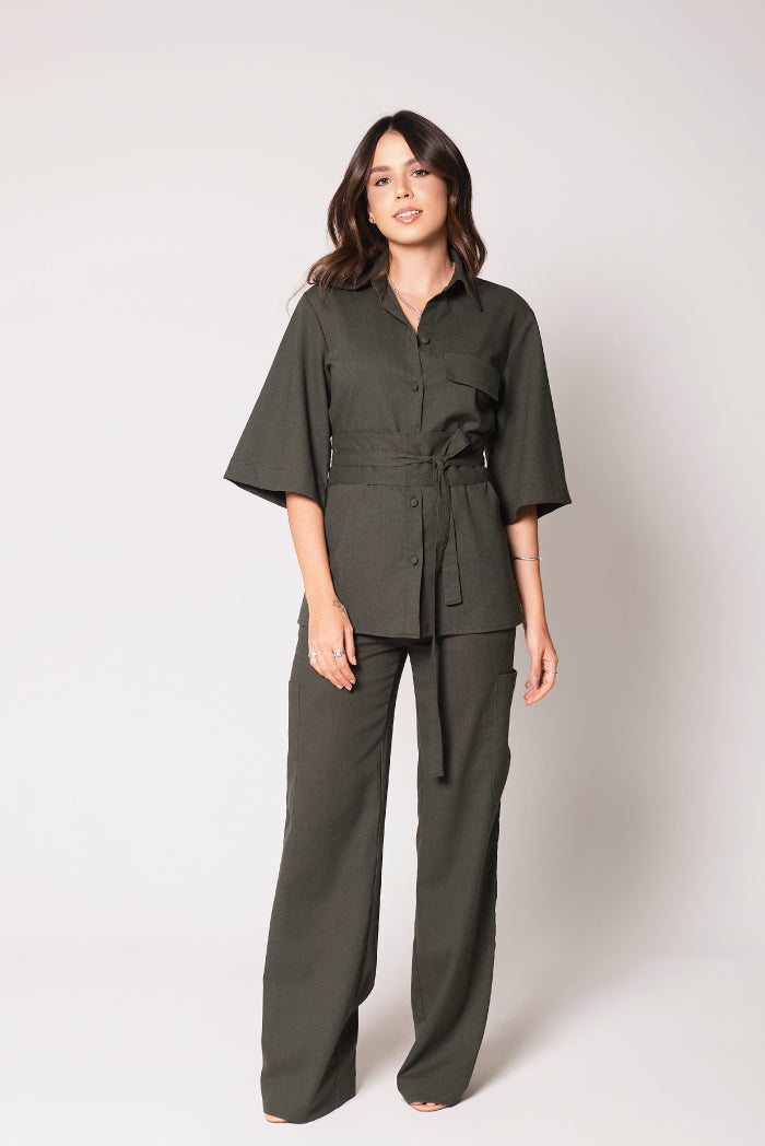 Camisa Juliana Linho Verde