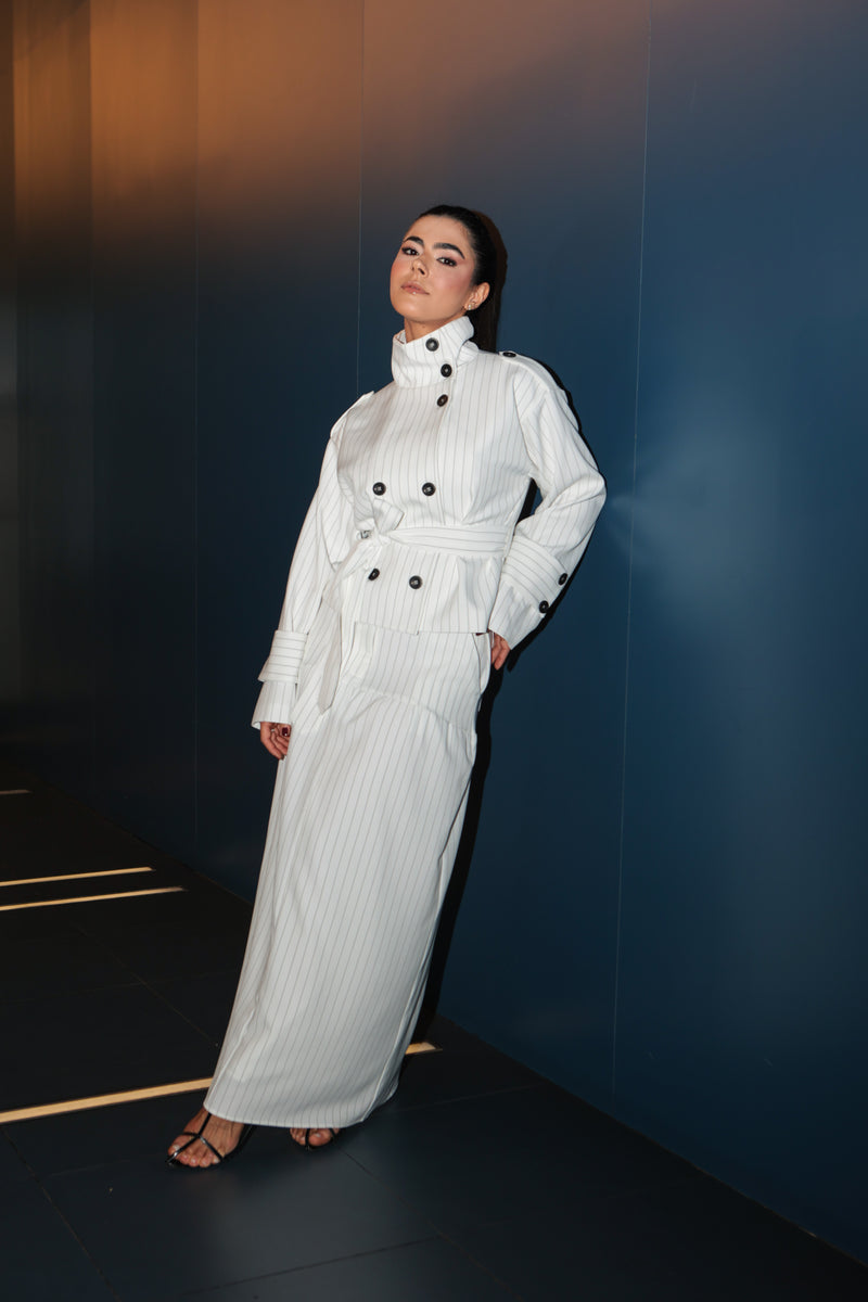 Saia Alfaiataria Emily Risca Off White Ällie - foto adicional 1