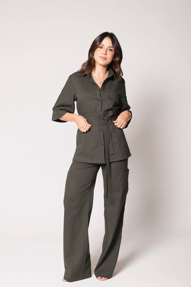 Camisa Juliana Linho Verde