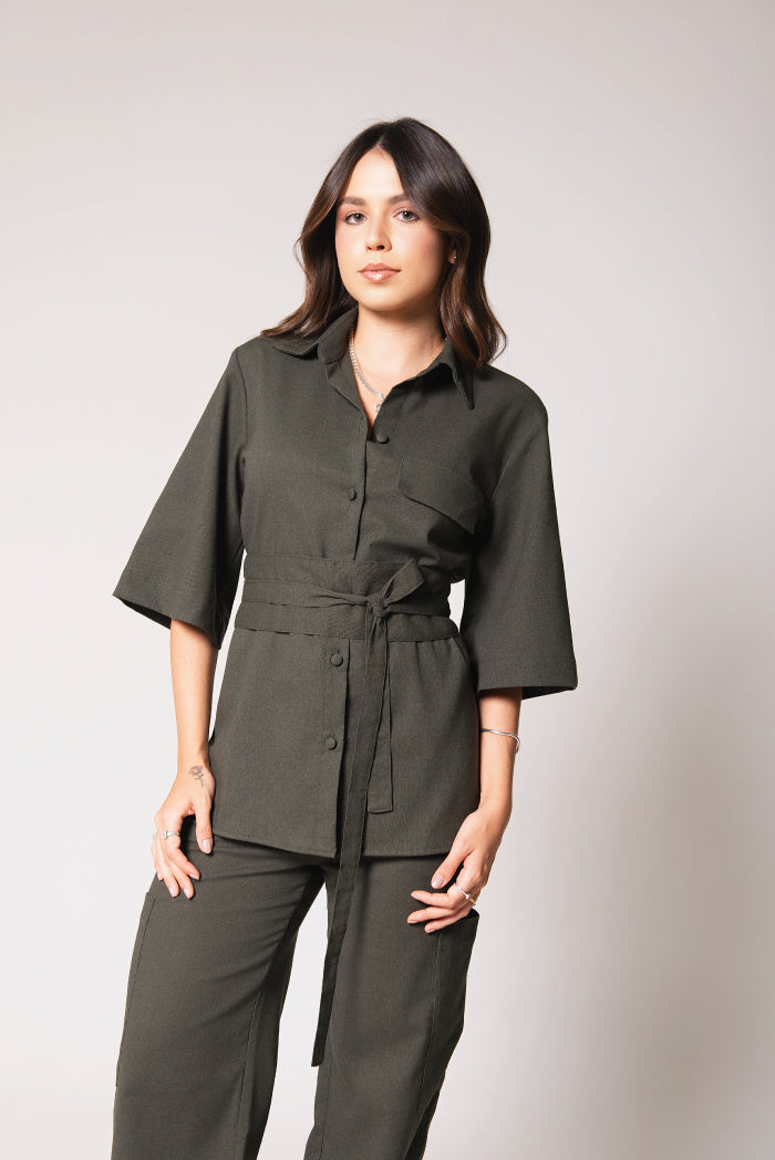 Camisa Juliana Linho Verde