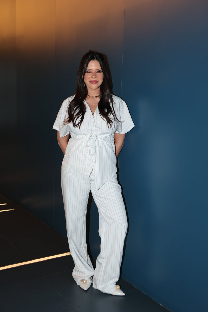 Calça Alfaiataria Rita Risca Off White Ällie - foto adicional 1
