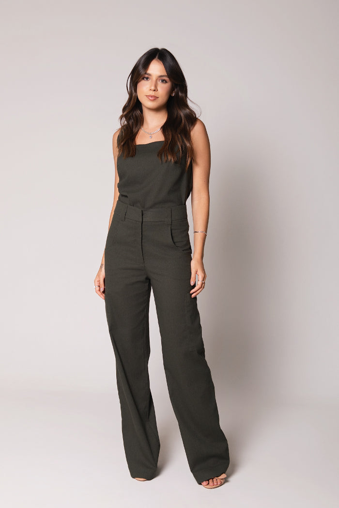 Calça Cargo Georgia Linho Verde