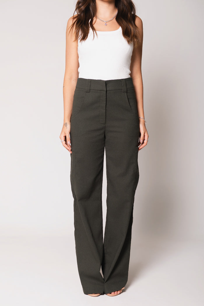 Calça Cargo Georgia Linho Verde