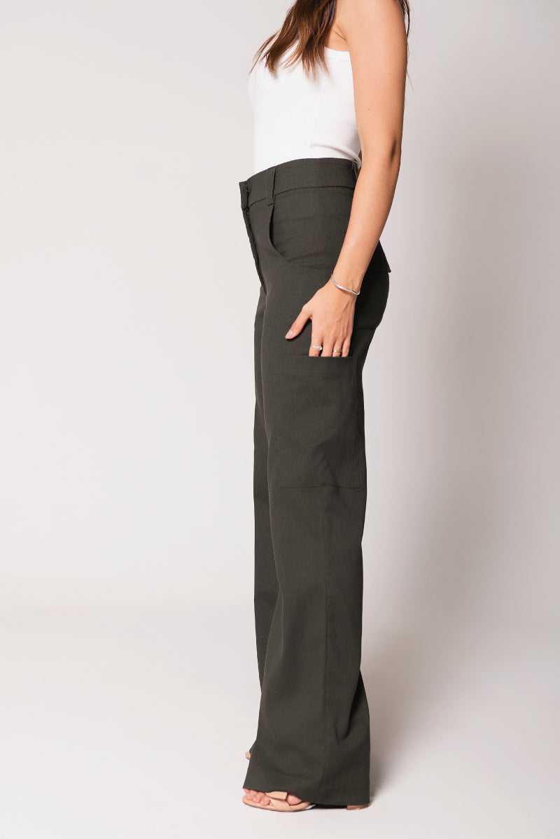 Calça Cargo Georgia Linho Verde