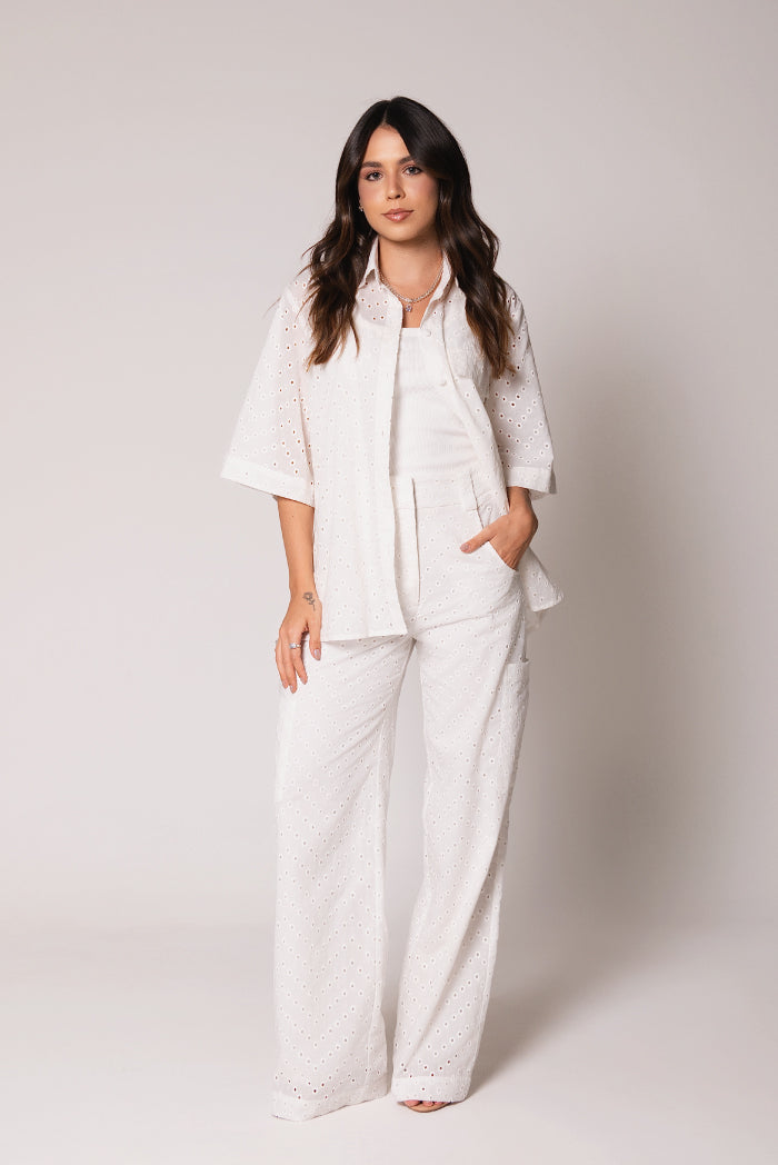 Calça Cargo Georgia Laise Off White