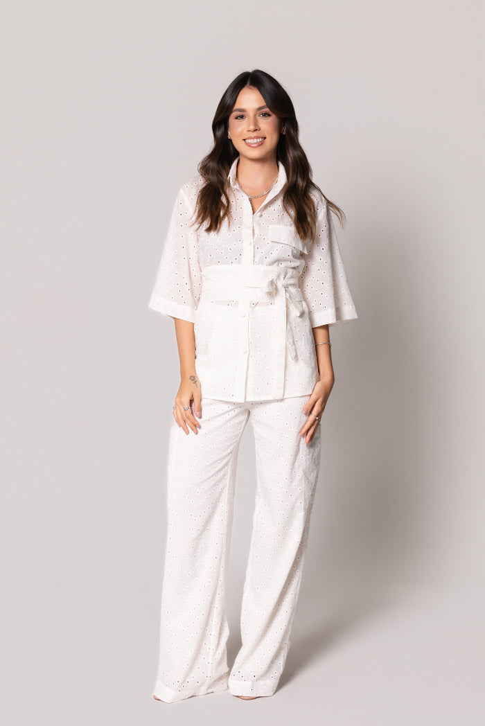 Calça Cargo Georgia Laise Off White