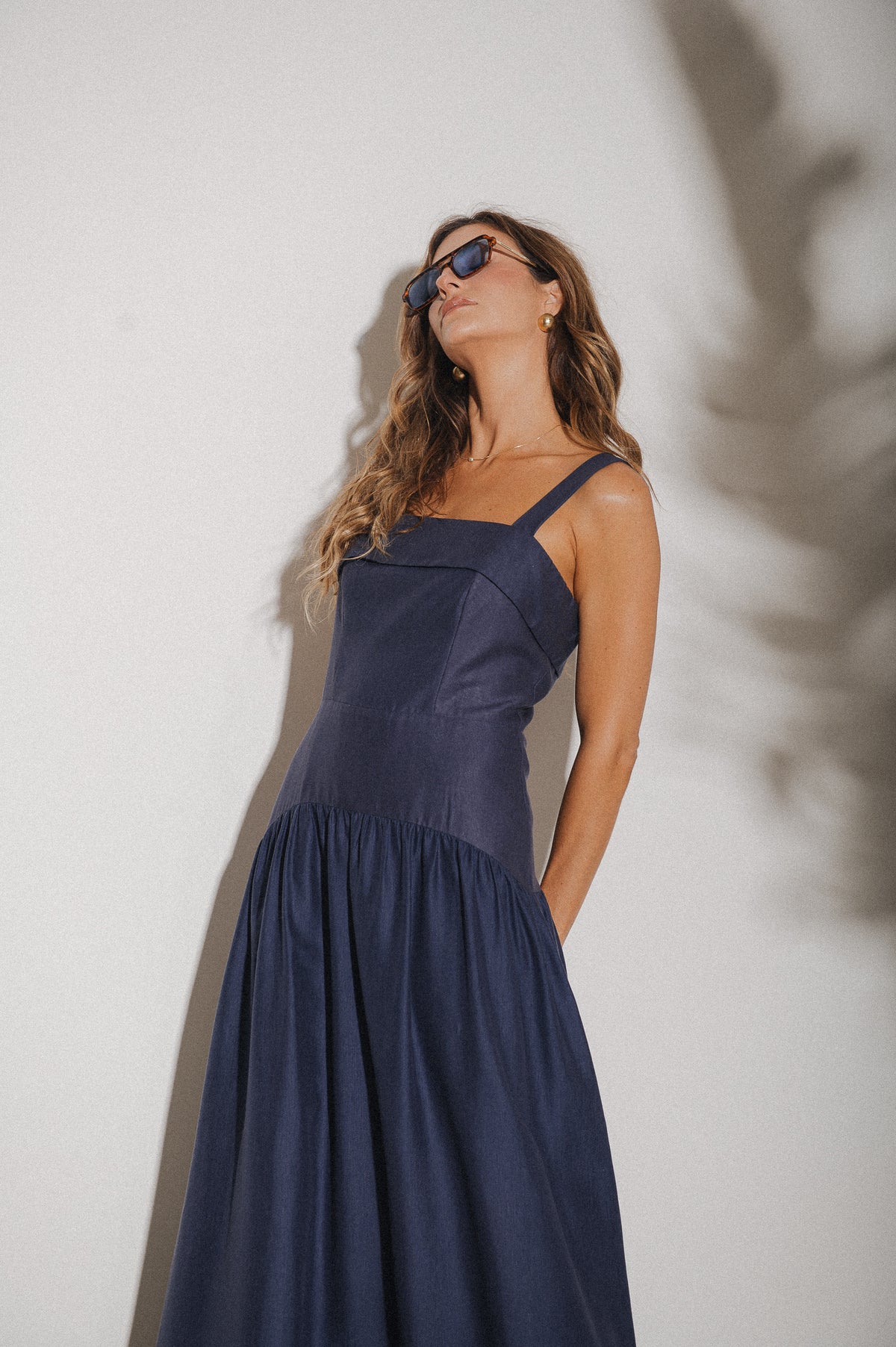 Vestido Maxi Midi Débora Azul Jeans Ällie