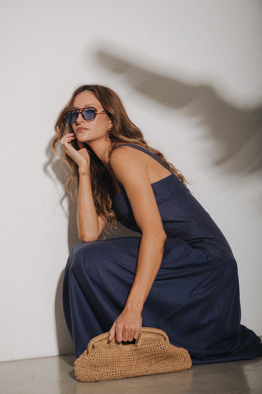 Vestido Maxi Midi Débora Azul Jeans Ällie