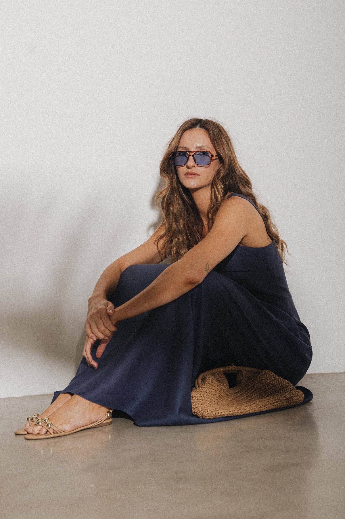 Vestido Maxi Midi Débora Azul Jeans Ällie