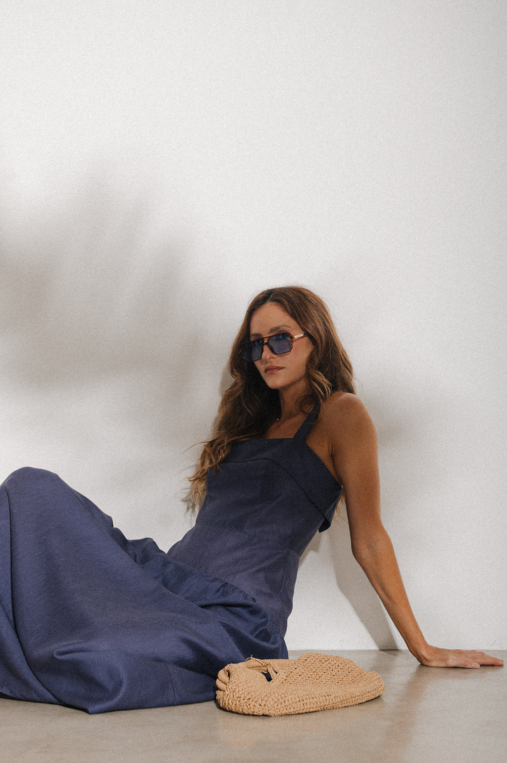 Vestido Maxi Midi Débora Azul Jeans Ällie