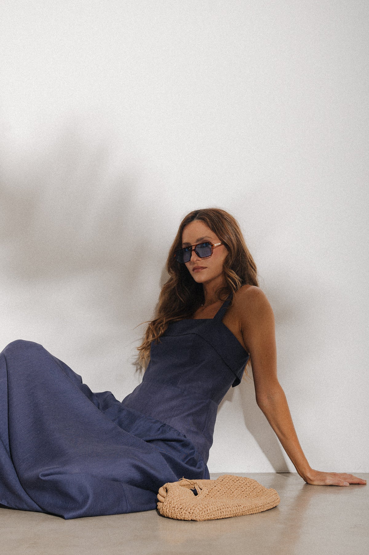 Vestido Maxi Midi Débora Azul Jeans Ällie