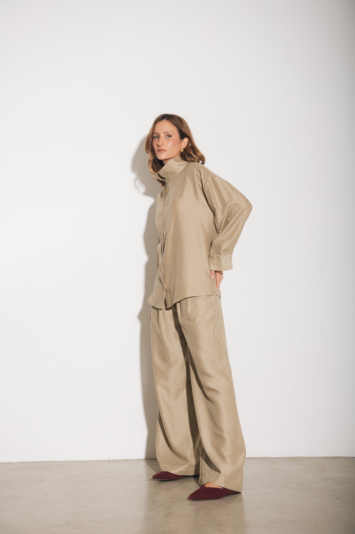 Camisa Alfaiataria Morgana Areia Ällie