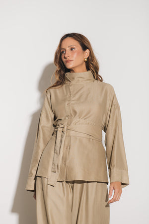 Camisa Alfaiataria Morgana Areia Ällie