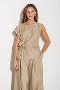 Blusa Alfaiataria Amarração Amira Areia Ällie