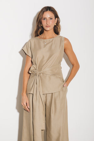 Blusa Alfaiataria Amarração Amira Areia Ällie
