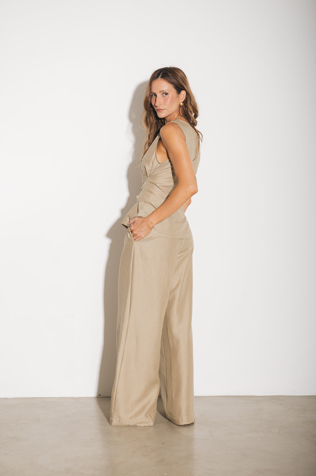 Blusa Alfaiataria Amarração Amira Areia Ällie