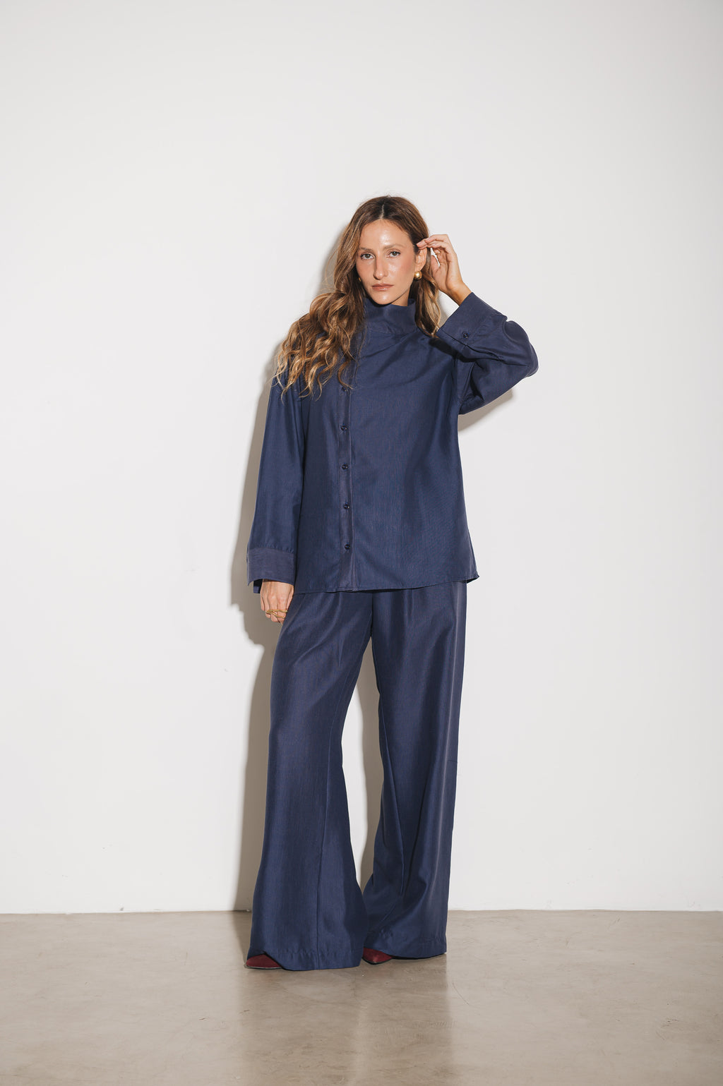 Camisa Alfaiataria Morgana Azul Jeans Ällie