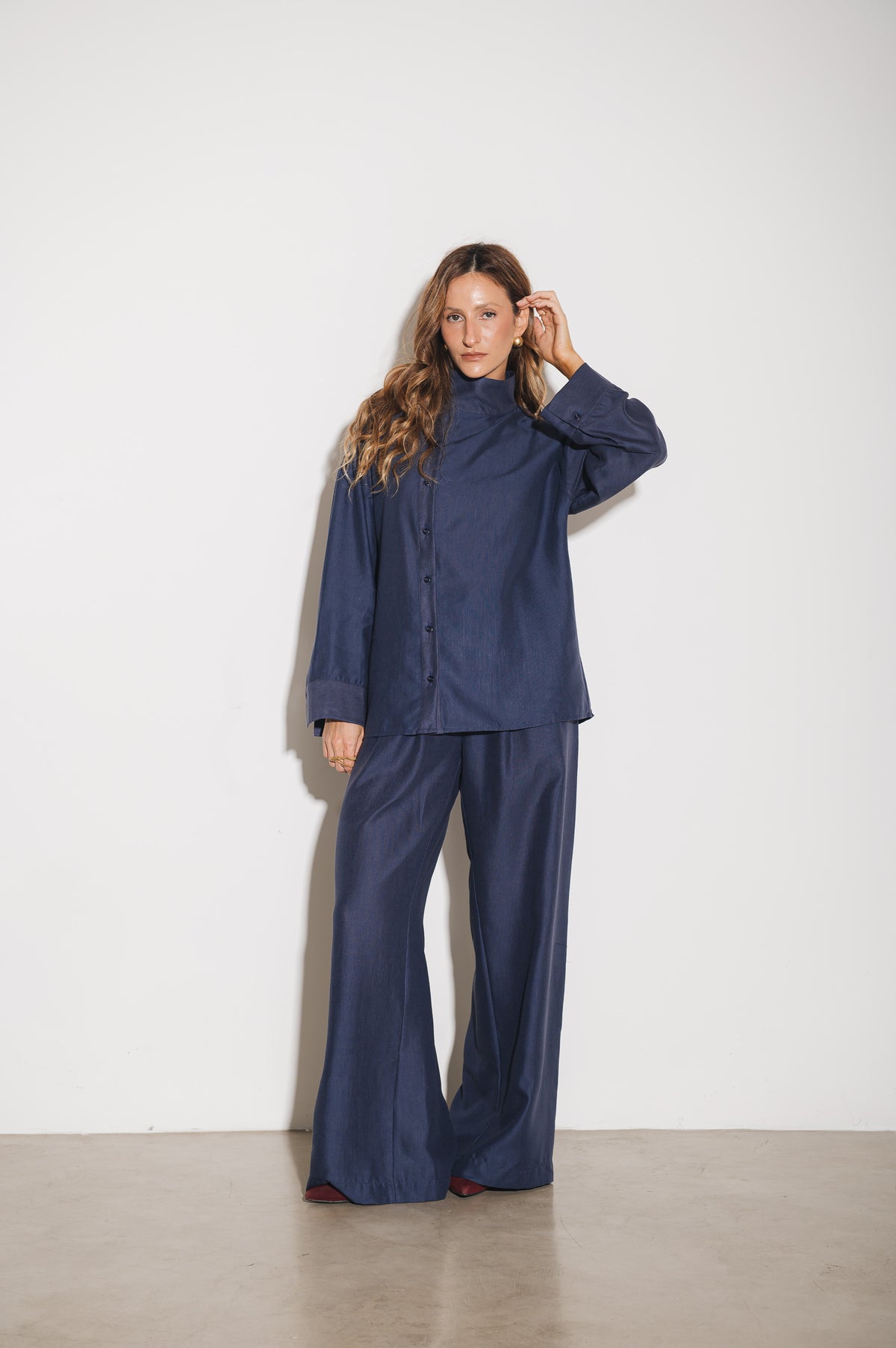 Camisa Alfaiataria Morgana Azul Jeans Ällie