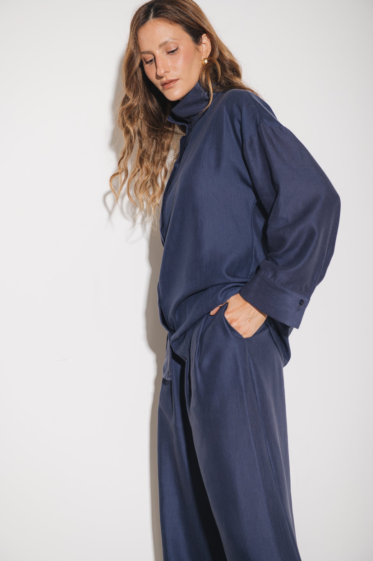 Camisa Alfaiataria Morgana Azul Jeans Ällie
