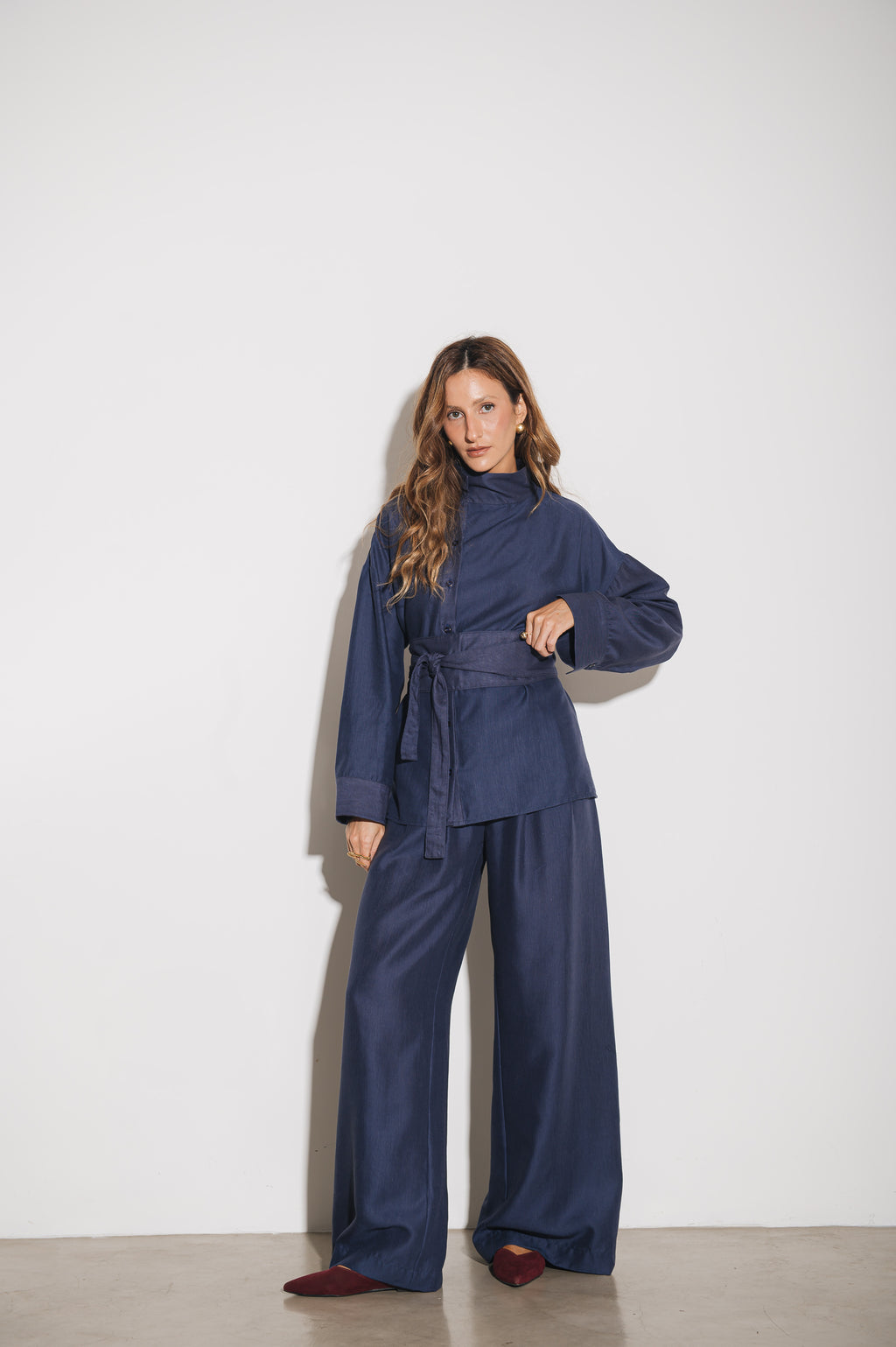 Camisa Alfaiataria Morgana Azul Jeans Ällie