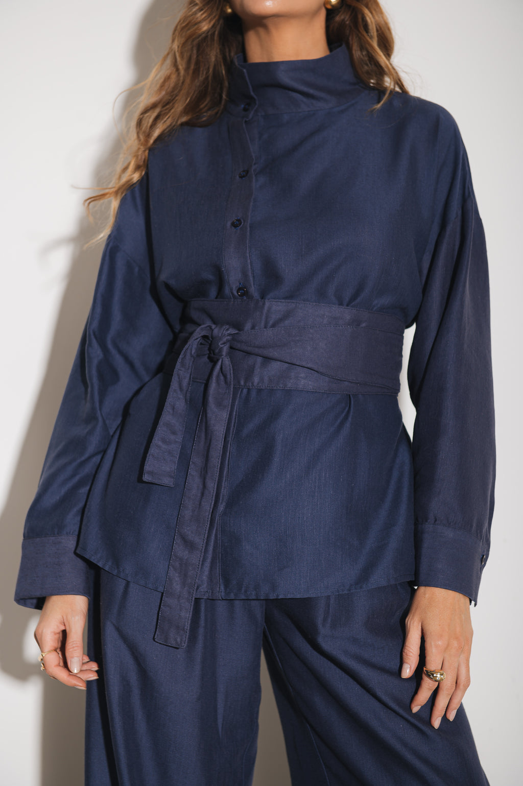 Camisa Alfaiataria Morgana Azul Jeans Ällie