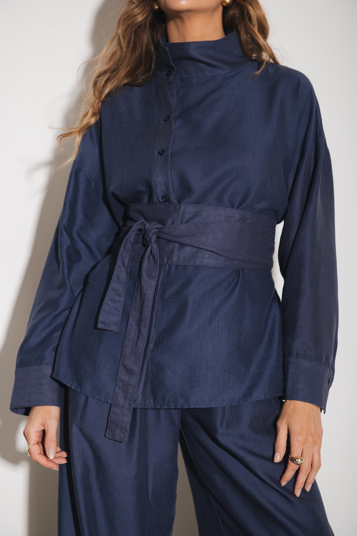 Camisa Alfaiataria Morgana Azul Jeans Ällie
