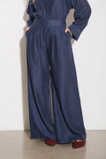 Calça Pantalona Alfaiataria Clementine Azul Jeans Ällie