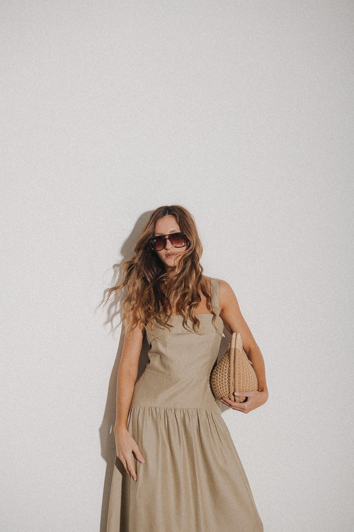 Vestido Maxi Midi Débora Areia Ällie