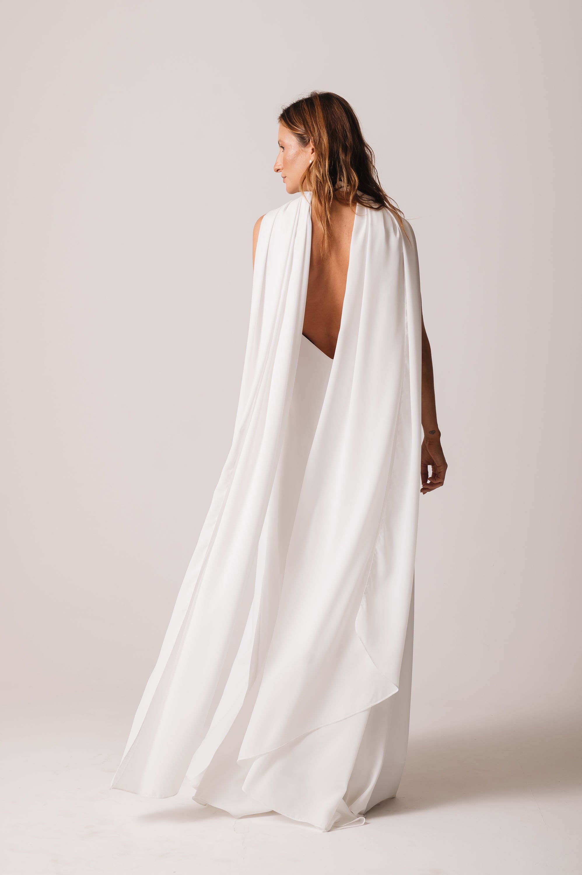 Capa Noiva Chiffon Lu Off White Ällie (Sob Encomenda)
