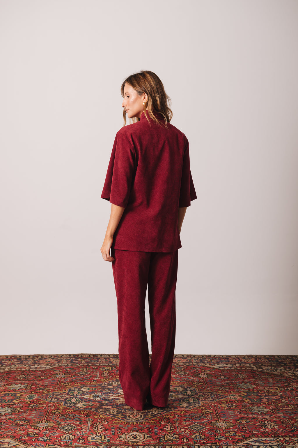 Camisa Veludo Juliana Marsala Ällie