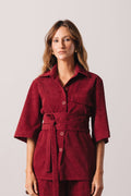 Camisa Veludo Juliana Marsala Ällie