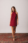 Vestido Frente Única Veludo Ísis Marsala Ällie