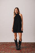 Vestido Frente Única Veludo Ísis Preto Ällie