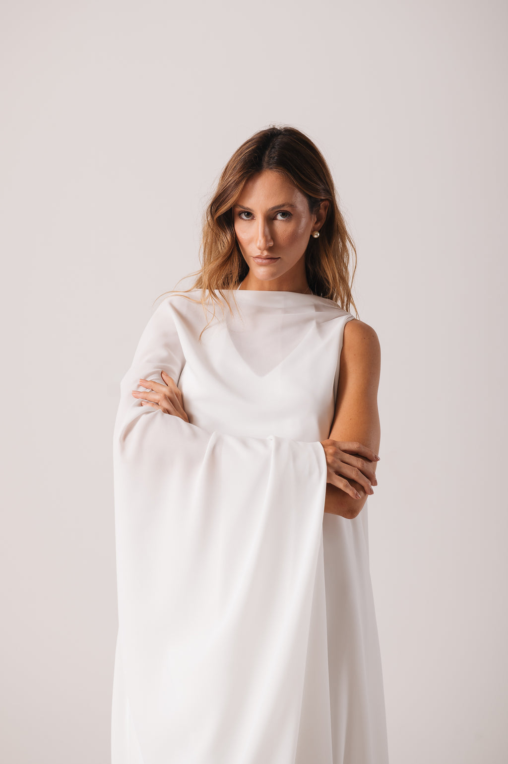 Capa Noiva Chiffon Lu Off White Ällie (Sob Encomenda)