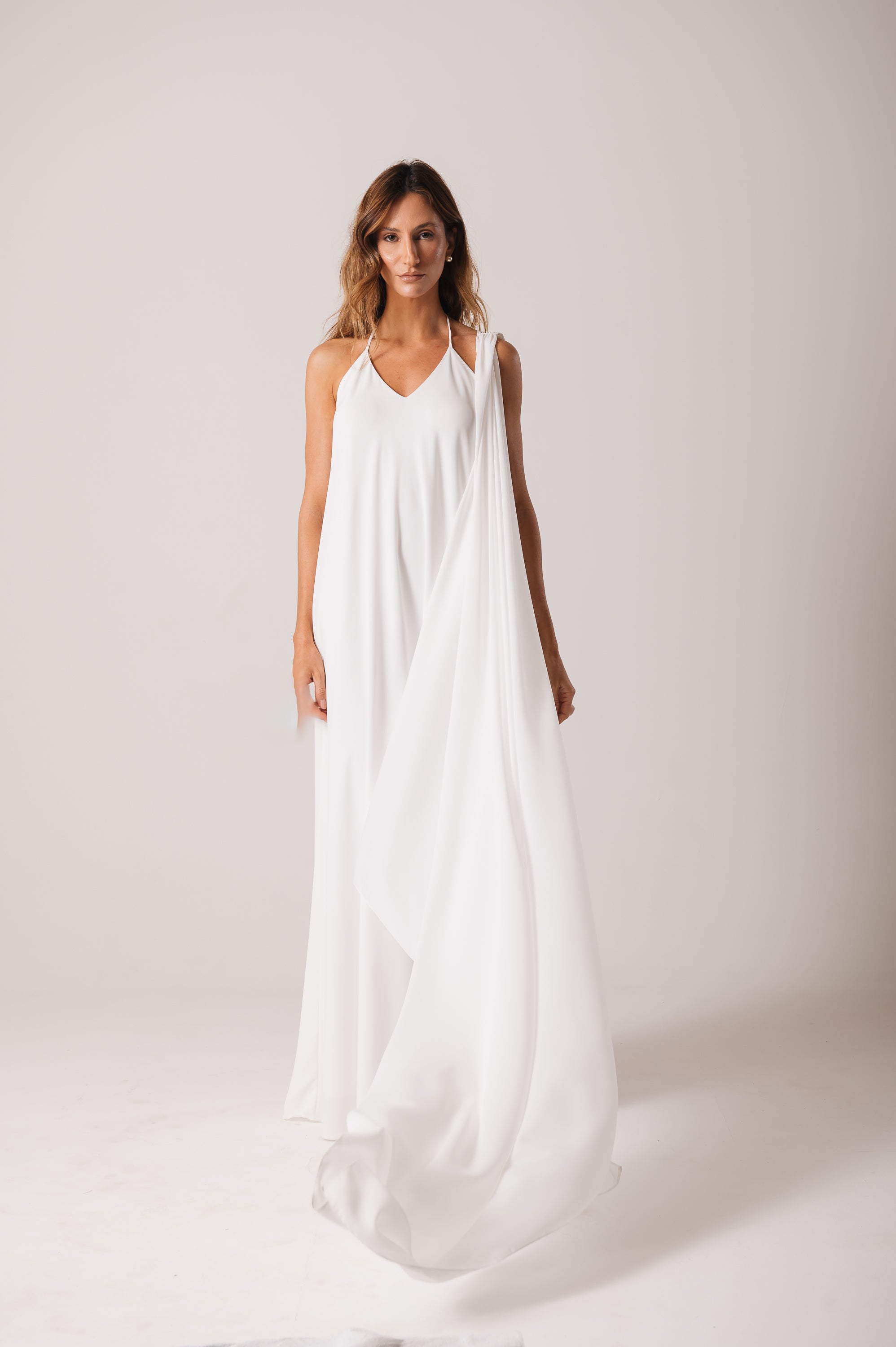 Capa Noiva Chiffon Lu Off White Ällie (Sob Encomenda)