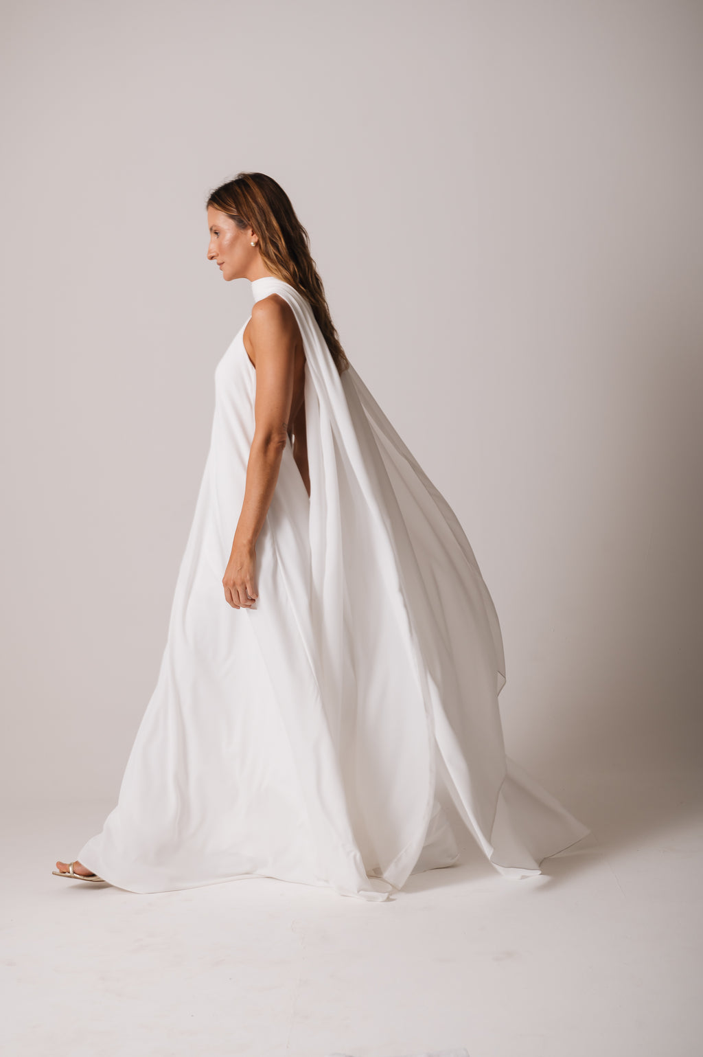 Capa Noiva Chiffon Lu Off White Ällie (Sob Encomenda)