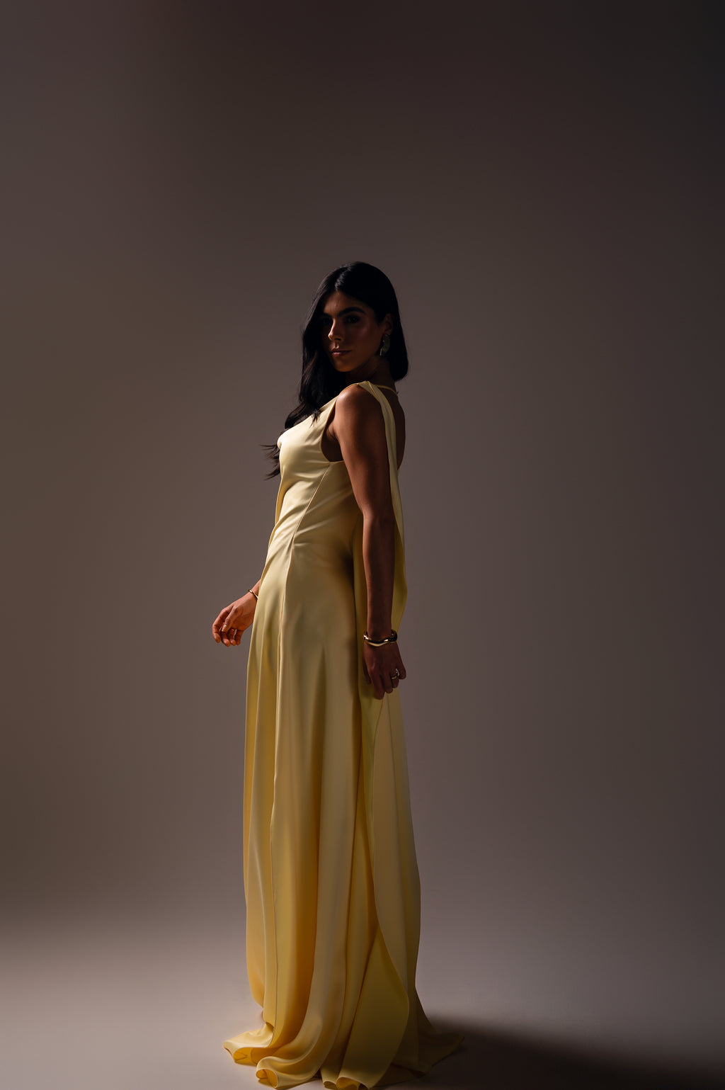 Vestido Longo Alfaiataria Gabrielle Amarelo Manteiga Saphir
