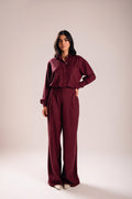 Calça Pantalona Linho Olívia Uva Saphir