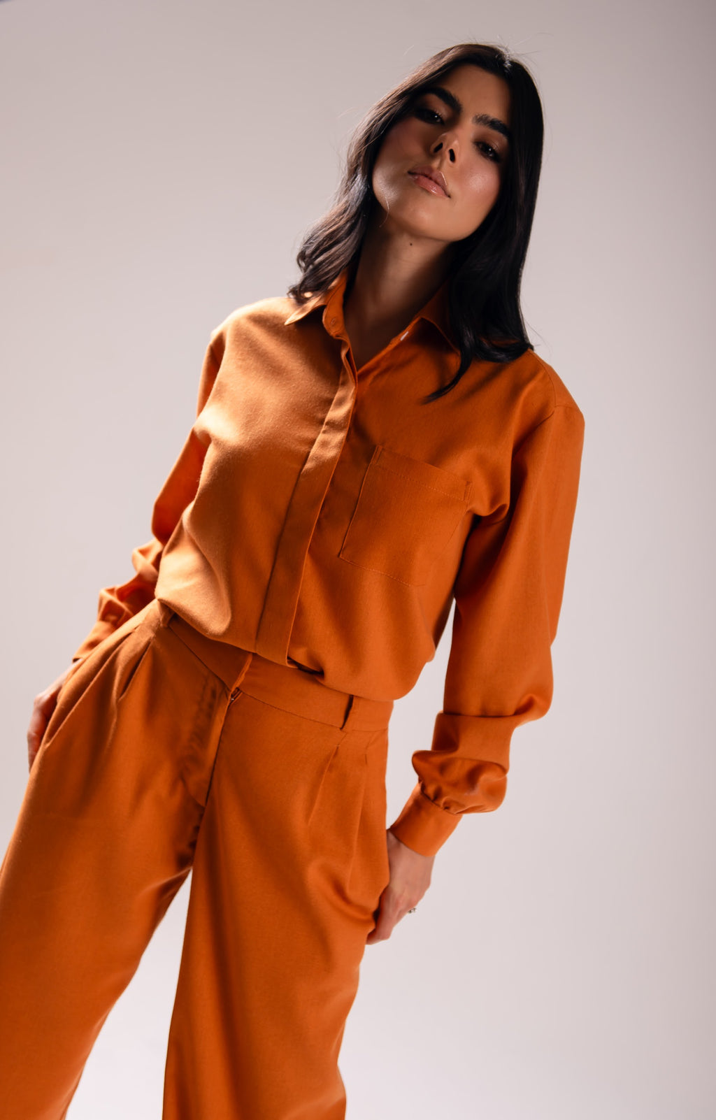 Camisa Linho Lari Caramelo Saphir