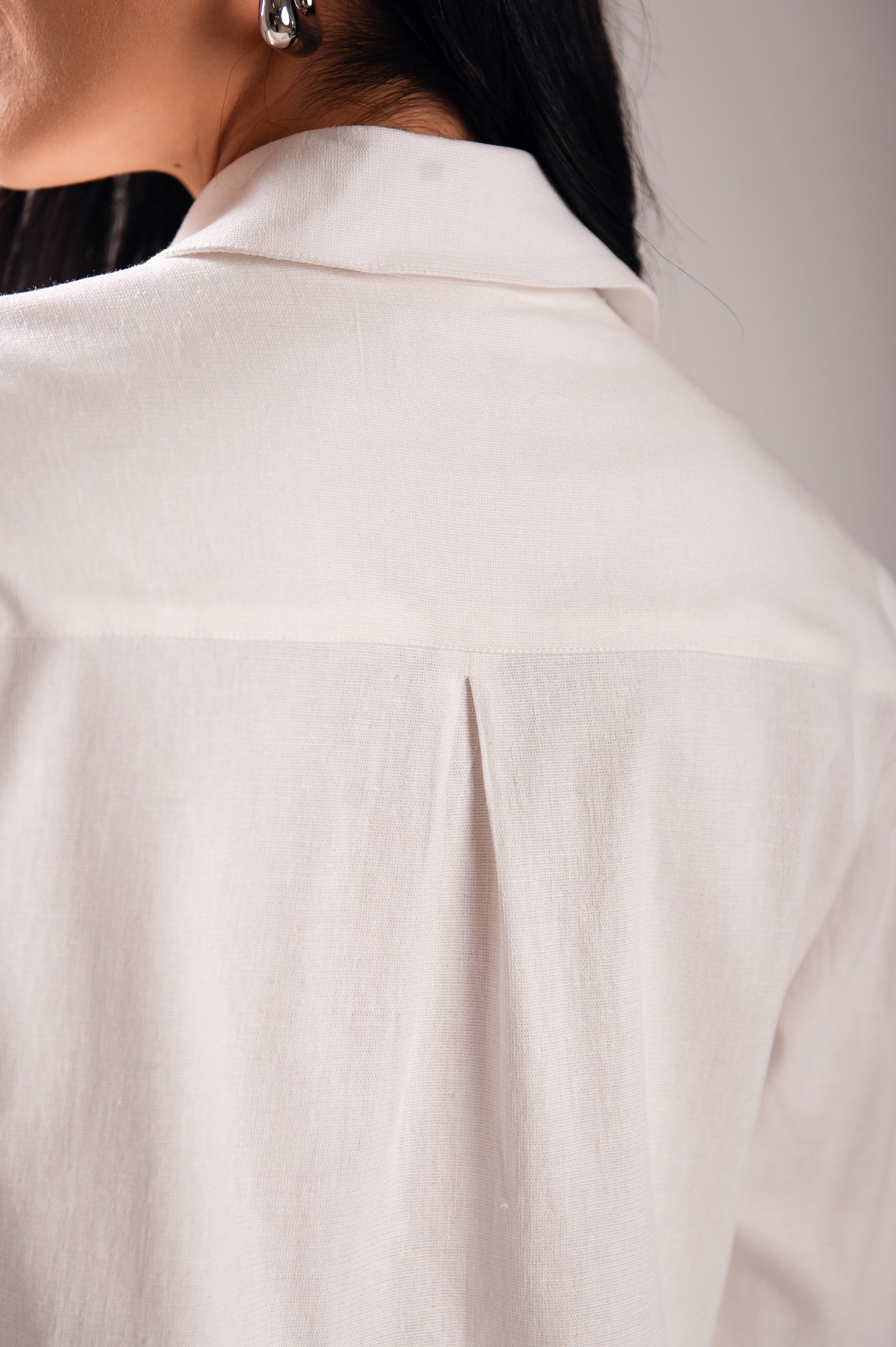 Camisa Linho Lari Off White Saphir
