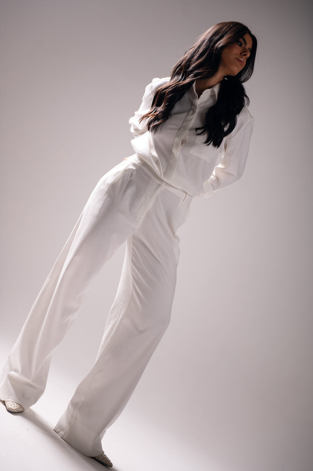 Camisa Linho Lari Off White Saphir